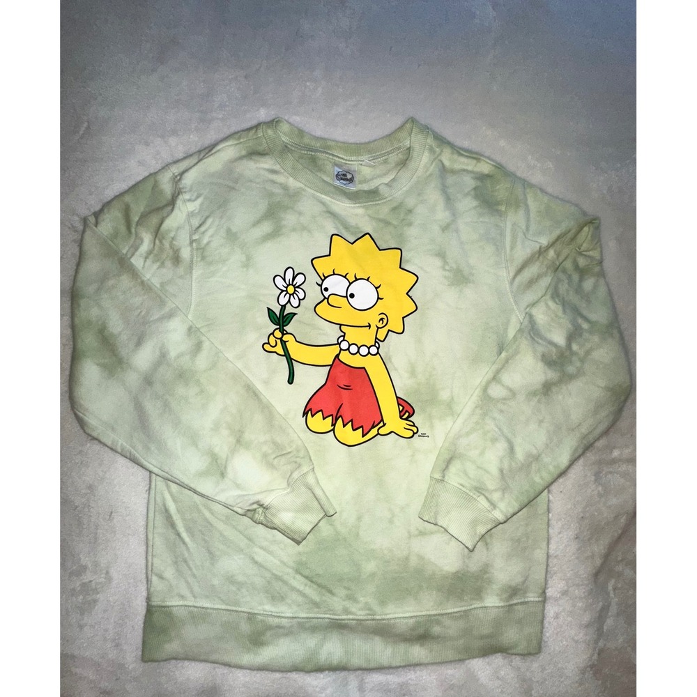 The Simpsons Lisa Tie Dye Graphic Print Crewneck Sweatshirt Medium